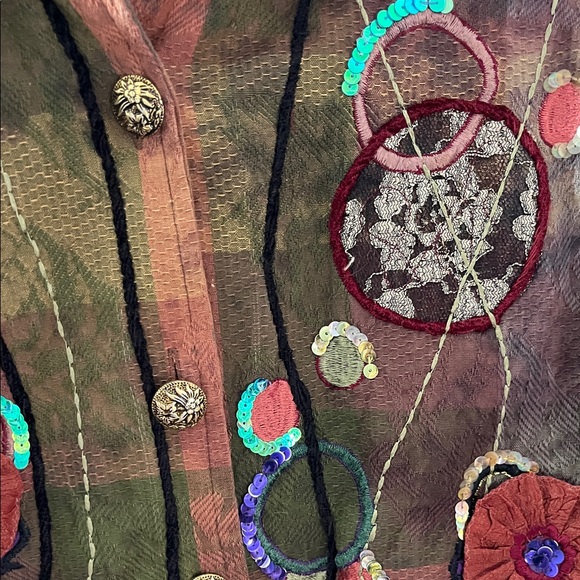 Alex Kim Artisan Embellished Multicolor Women's Jacket L - Picture 5 of 5